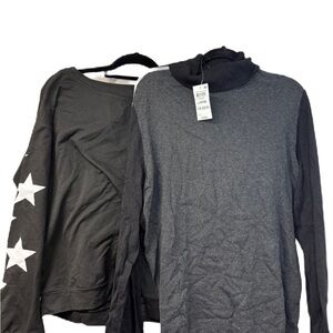 Women’s sweater ribbed, turtleneck, casual star sz l fun fall winter bundle of 3